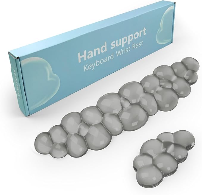 Gel Cloud Keyboard and Mouse Wrist Rest Cute Wrist Support and Arm Support Keyboard Rest for Keyboard and Mouse Typing Pain ReliefSuitable for Office/Computer/Laptop/Gaming (Gray)