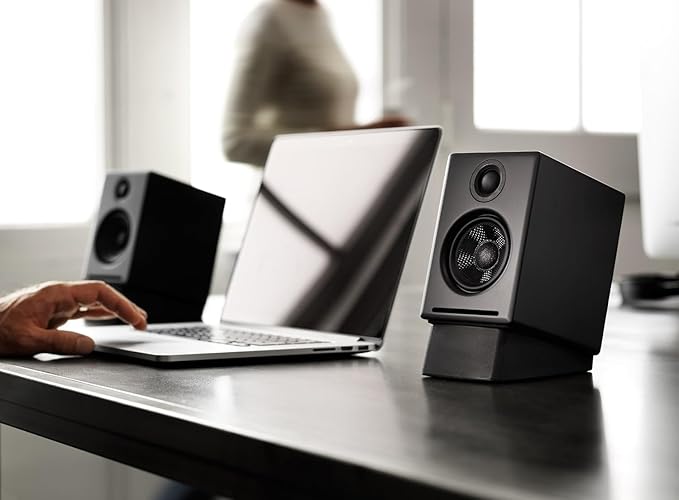 Audioengine A2+ Desktop 24 Bit Wireless Bluetooth Desktop Speakers - 60W Computer Speakers for Music and Gaming (Pack of 2)