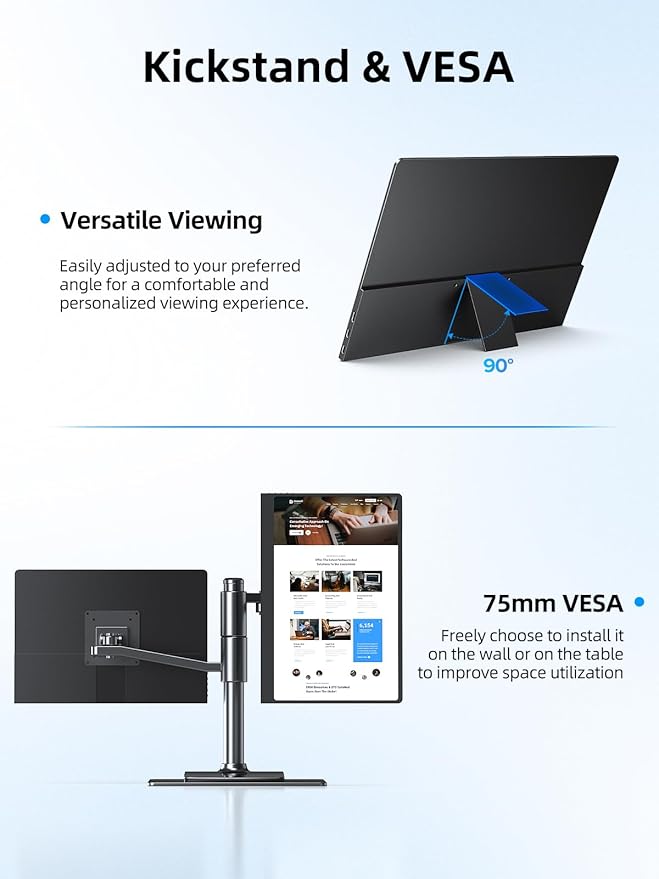 UPERFECT Touchscreen OLED Portable Monitor 14 3K 2880x1800 | 120Hz | 0.1ms Portable Gaming Monitor 500 Nits |120% DCI-P3 | 500000:1 | Ultra-Slim Design for Laptop Mini PC Phone Game Consoles