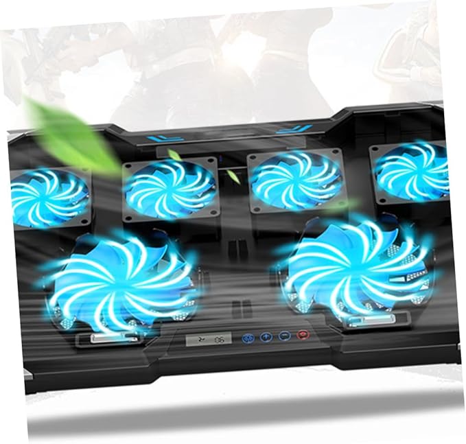 ARTIBETTER RGB Led Laptop Cooler Pad Gear Adjustable Height Fan Cooling Design with LCD Touch Control USB Powered for Gaming and Workstation Use