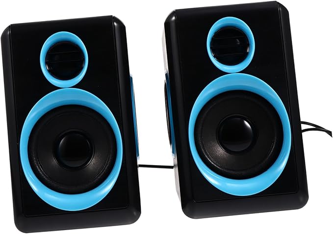 Mikikit Mini USB 2.0 Desktop Computer Speakers Compact Loudspeaker Box for Laptop and Home Pc Powered USB Wired Surround Sound Mini Speaker Compatible with Dc 5v Voltage