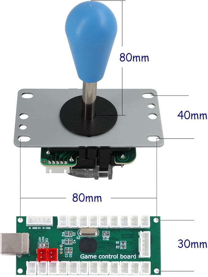 Arcade Game Controller DIY Kit Buttons with Logo Coin X Y Start Select 8 Way Joystick USB Encoder for PC MAME Raspberry Pi