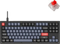 Keychron V3 Wired Custom Mechanical Keyboard TKL Tenkeyless QMK/VIA Programmable Macro with Hot-swappable Keychron K Pro Red Switch Compatible with Mac Windows Linux (Frosted Black-Translucent)