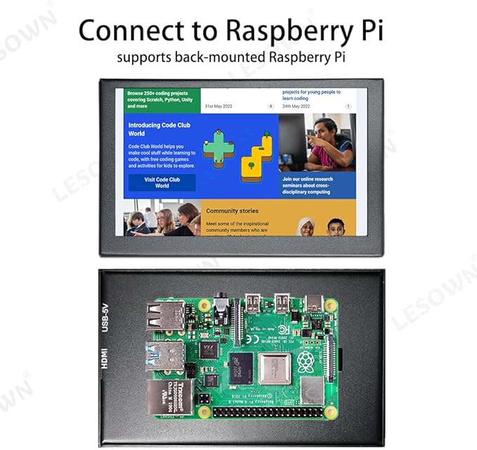 5 Inch Mini Touch Secondary Display Portable Monitor 800x480 USB HDMI IPS LCD Capacitive Touch Screen Tiny Monitor for PC Laptop Windows