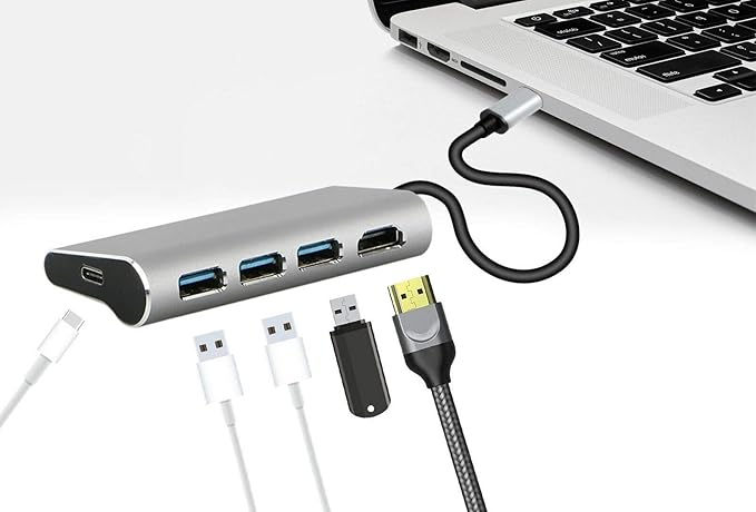 USB Type C 5 in 1 USB-C 3.0 Hub Type C 3.1 to 4K HDMI Adapter Dock PD Charging for Notebook