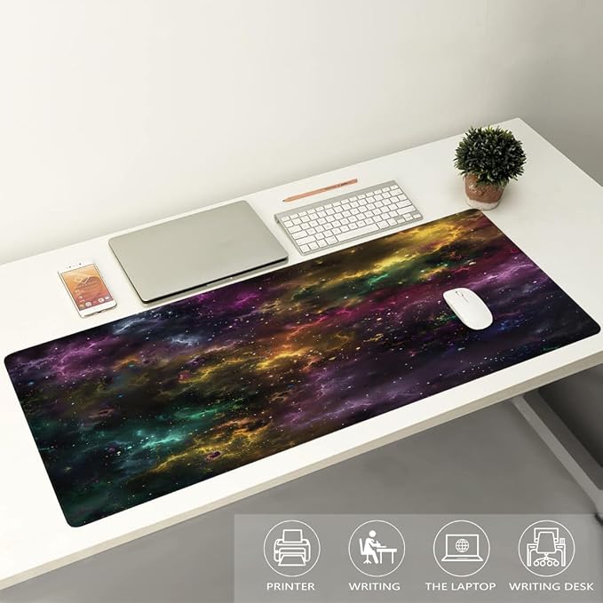 Galaxy Color Universe Large Mouse Pad Gaming Mousepad Desk Mat for Desktop Computer Keyboard Waterproof Mouse Mat Desk Pad with Non-Slip Base for Game School Office Home 35.4 x 15.7