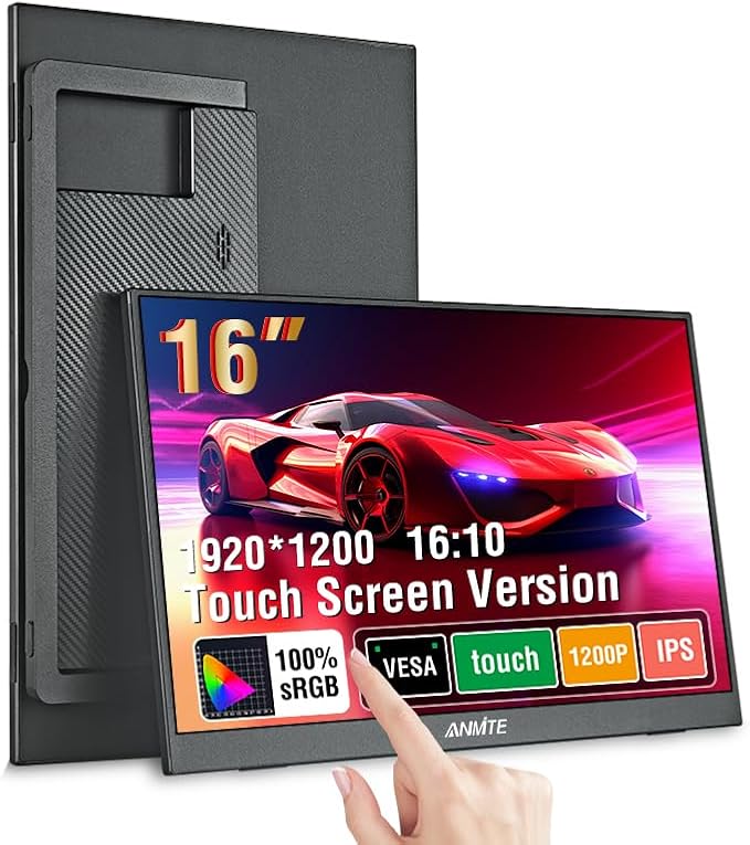 16 Portable Touch Monitor for Laptop Computer Gaming Display Metal Enclosure Mobile Display