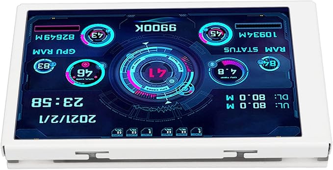Pomya 3.5 Inch USB Mini Screen PC CPU HDD Data Monitor PC Sensor Panel Display with USB Type C Interface for aida64 PC CPU Hard Disk Data Monitor (White)