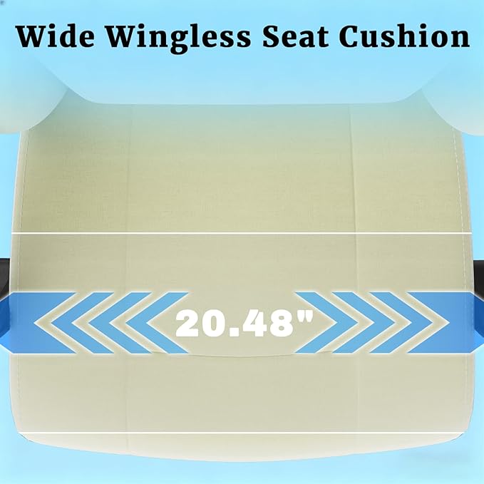 Ergonomic Gaming Chair Video Game Chair with Massage Lumbar Support and Footrest Height Adjustable Fabric Computer Chair with Pocket Spring Cushion (White)