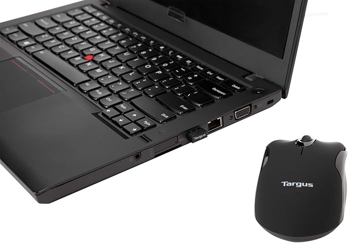 Targus Compact Mouse with Blue Trace Technology for Tracking and Retractable 2.5-Foot USB Cord Black and Gray (AMU75US)