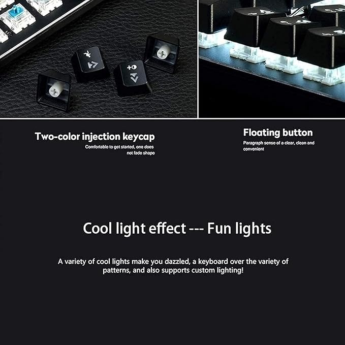 Gaming Mechanical KeyboardWired Gaming Mechanical Keyboard Computer Keypad with Multimedia Knob and RGB Backlight for Laptop PCComputer PC