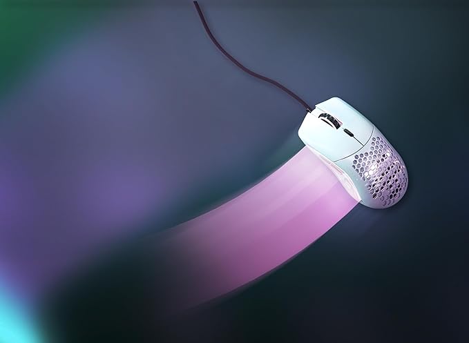 Glorious Model O Wired Gaming Mouse 67g Superlight Honeycomb Design RGB Pixart 3360 Sensor Omron Switches Ambidextrous - Matte White