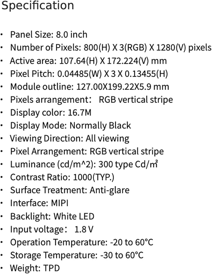 RADXA Display 8 inch HD Touch Screen Display for RADXA Rock 5B