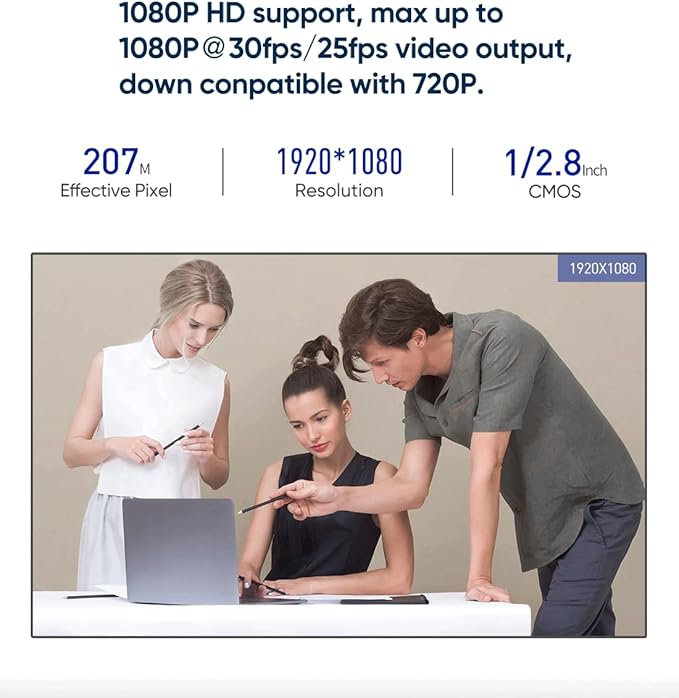 ROCWARE WebcamWebcam with Microphone Autofocus 2MP HD Web Camera RC19 Privacy CoverPlug and Play USB Computer Streaming Webcam for Laptop/Video Call/Skype/Zoom