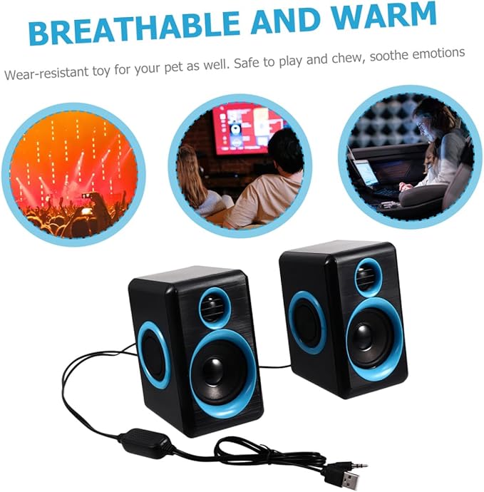 Mini USB Speaker for Desktop Computer Compact Loudspeaker Box with USB 2.0 Power Home Office Surround Sound Audio for Laptop and Pc Dc 5v Compatible