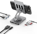Phone USB C Hub Stand Adapter for iPhone 15 16 Pro Max Switch Docking Station 4K 60Hz HDMI SD/TF Card Reader 3 USB 3.0 3.5mm Audio PD100W Charge (ST803)