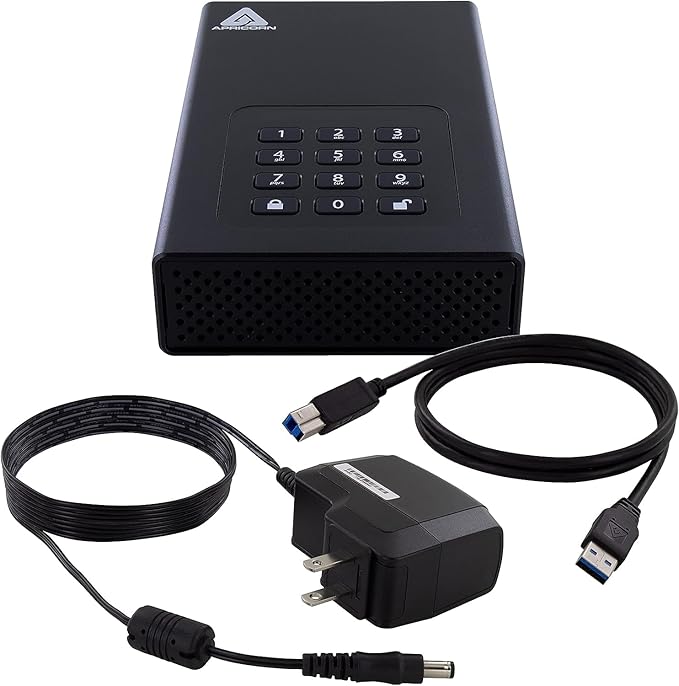 Apricorn 18TB Aegis Padlock DT 256-Bit Encrypted USB 3.0 Hard Drive (ADT-3PL256-18TB)