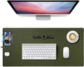 Wireless Charging Mouse Pad 15W Fast Charge Magnetic Charger Desk Pad Large Office Desk Mat (35.4x16.9) with Ultra-Smooth Surface Military Green Computer Mousepad for MacBook PC Laptop