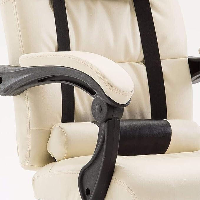 HOTRA Gaming Chair with Footrest and Massage Ergonomic Computer Game Chair High Back Computer Gamer Chair Video Gaming Chairs PC Office Chair (Color : Beige)