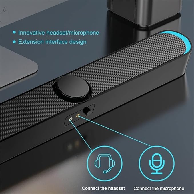 Computer Speakers for Desktop Desktop Computer Speaker 4D Stereo Super Bass Subwoofer Speakers 3.5mm Wired Soundbox USB Powered Speaker