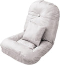 Floor Seating with Back Support Technology Leather Fabric and High-Density Sponge Gaming Floor Chair Adjustable for Adults Reading Meditating Can Bear 150kg(White)