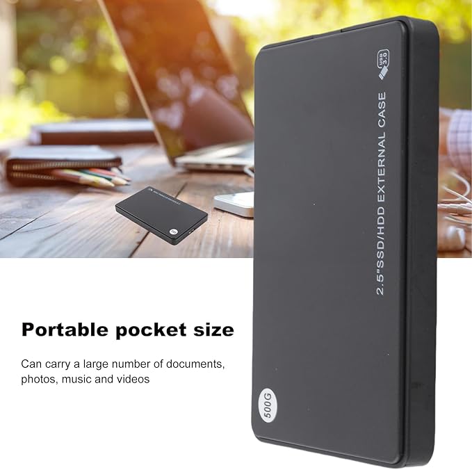 Tidyard 2.5in Portable External Hard Drive 500GB USB 3.0 High Speed Data Transfer for PC Windows Mac Plug and Play