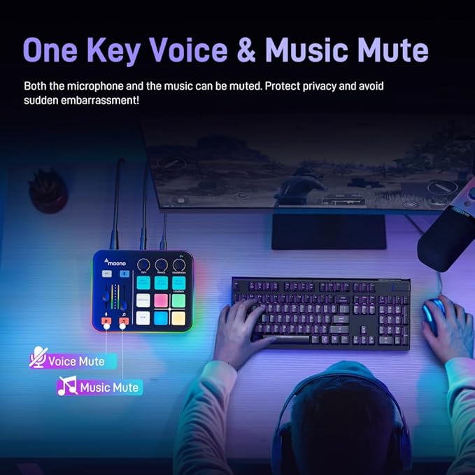 MAONO Podcast Equipment Bundle: Audio Interface and USB/XLR Dynamic Microphone-MaonoCaster G1 NEO+PD200XS Black