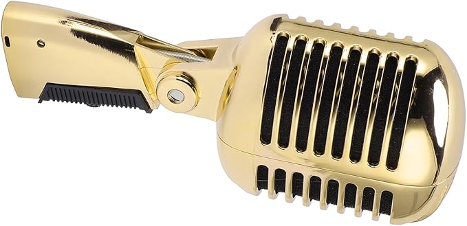 SUNGOOYUE Dynamic Cardioid Microphone with Sound Output and Vibration Dampening for Musical Performances and Studio Recordings (Gold)