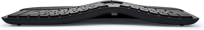 KINESIS mWave Ergonomic Keyboard for PC (Black) | Mechanical Switches | Bluetooth &amp USB | Programmable | Backlit | Windows Modifiers &amp Hotkeys