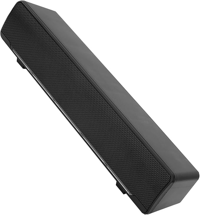 USB Powered Computer Speakers Wired 2.0 Sound Track PC Sound Bar 3W Bass Stereo Surround Mini Soundbar WBreathing Light for Tablets Desktop Laptop (Black)