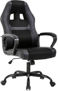BestOffice Office Chair PC Gaming Chair Cheap Desk Chair Ergonomic PU Leather Executive Computer Chair Lumbar Support for Women Men (Black)