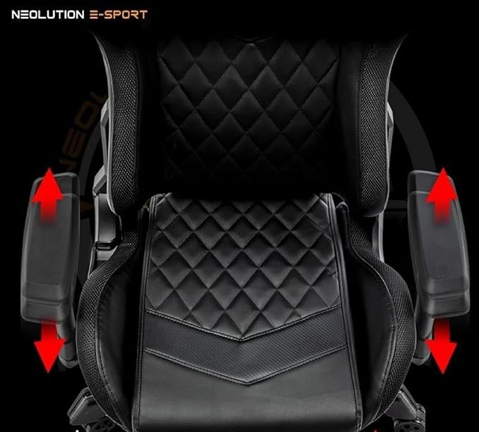 Ergonomic Racing Style Gaming Chair in Black Adjustable Office Computer Chair with a Neck Pillow