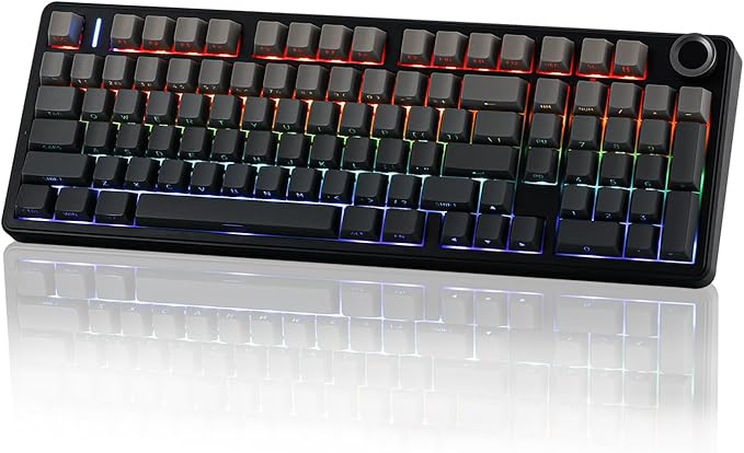 EPOMAKER X Aula F99 PRO Wireless Gaming Keyboard with 8000mAh Battery Hot Swappable Creamy Keyboard 2.4GHz/Type-C/BT5.0 NKRO RGB Backlit for Win/Mac/Gaming (Black Gradient)