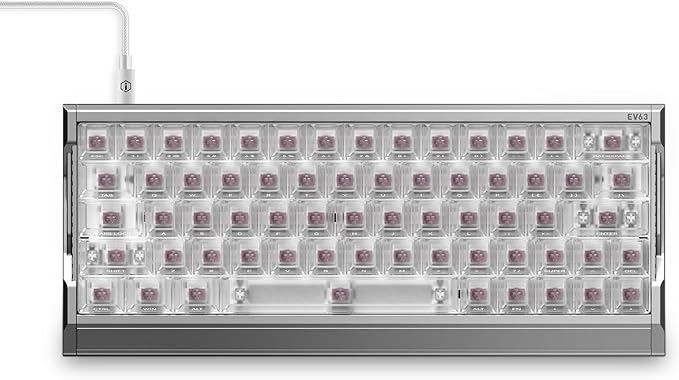 IQUNIX EV63 Hall Effect Magnetic Gaming Keyboard 60% | Rapid Trigger Adjustable Actuation for FPS Gamers | Hot Swap SOCD RGB Full Aluminum Case (Silver Knight)