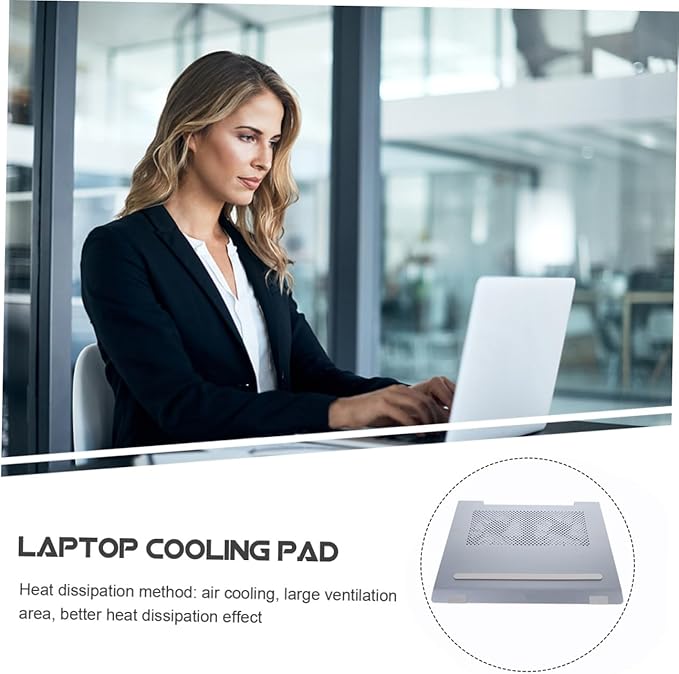 Aluminum Alloy Laptop Cooling Pad Stand with Fan Ventilated Support to 17.3 Inch Notebooks Gaming and Office Use Gray
