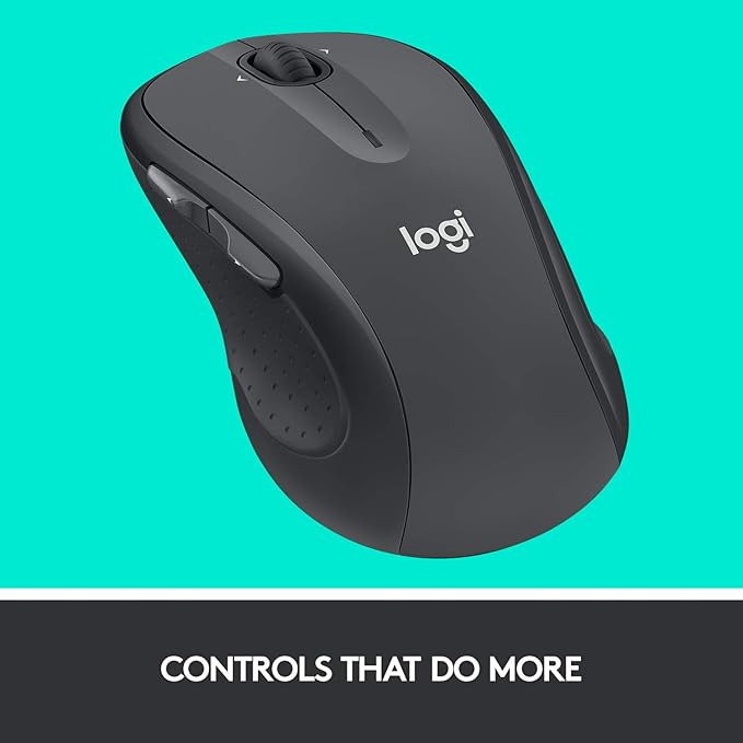 Logitech M510 Wireless Mouse 2.4 GHz with USB Unifying Receiver 1000 DPI Laser-Grade Tracking 7-Buttons 24-Months Battery Life PC/Mac/Laptop - Graphite