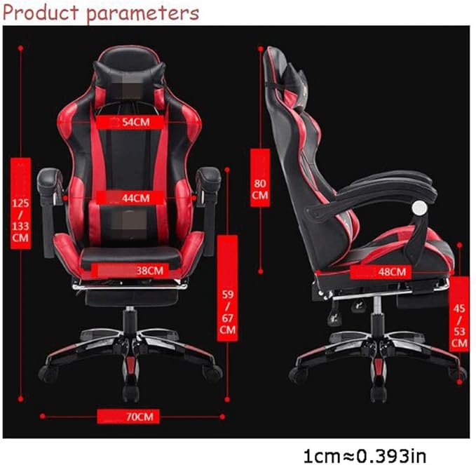 YYDS Chair Gaming Chair Office Chair Esport Gaming Bureau Chaise Recliner Armrest Armchair Pillow Footrest Ergonomics Furniture Ergonomically (Color : Black and red Size : with footrest)