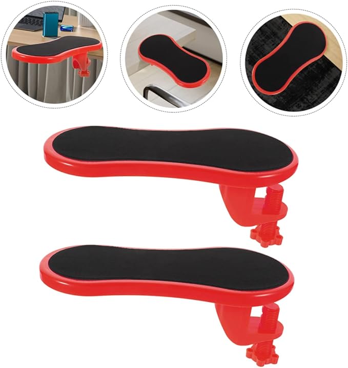 2Pcs Ergonomic Desk Arm Rest Support for Elbow and Wrist Comfort Soft Fabric Mouse Pad with Wrist Rest Office Desk Accessory for and Home Office Use
