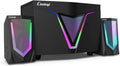 2.1 USB-Powered Computer Speaker with SubwooferPC Speakers with subwoofer-Dual 4.7'' mid-Treble Full-Range Satellites for PCSpeaker with Dynamic RGBUp to 16W 3.5mm Inputs