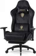 Dowinx Big and Tall Gaming Chair with Suede Fabric Breathable Game Chairs for Adults with Oversized Thick Seat for 440lbs Ergonomic Gamer Chair for Streaming &amp Long Gaming Sessions Black