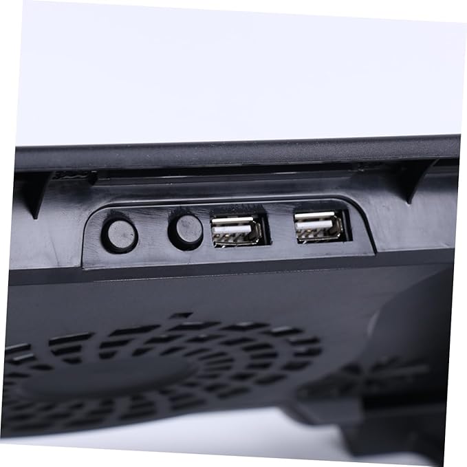 Kisangel Laptop Cooling Pad with 5 USB Fans Adjustable Multi-Angle Cooler Stand for Notebooks and Gaming Laptops Anti-Skid Black Cooling Base for Computer Overheating Prevention