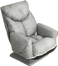 Meditation Chair with Arms Steel Frame Support and Tech Fabric Fold Out Chair Bed Chassis Can Rotate Freely 360 Degrees Backrest Can Be Adjusted in 3 Levels(Gray)