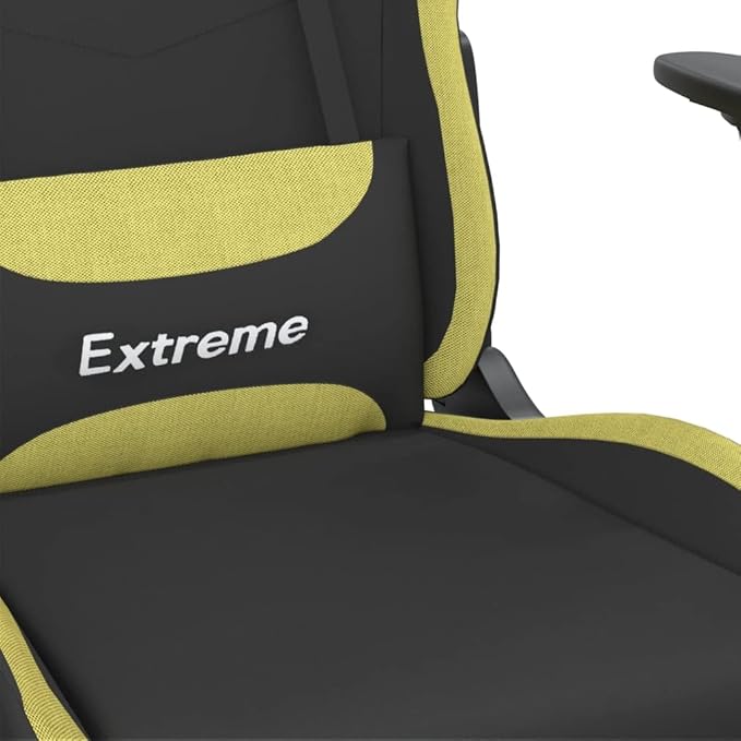 Massage Gaming Chair Computer ChairErgonomic Gaming ChairSuitable for Work Rest Playing Computer Games Watching Performanceswith Footrest Black and Light Green Fabric