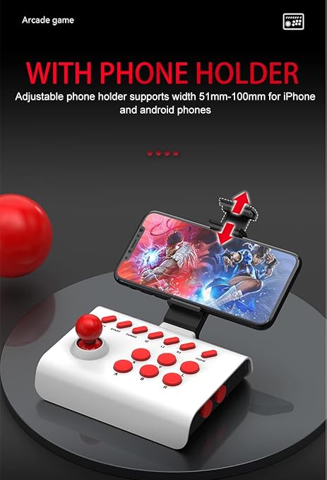 arVin Arcade Fight Stick Joystick Game Controller for iPhone iOS Android PC Fighting Stick for Nintendo Switch/PS3/PS4 Arcade Rocker Gamepad with Turbo &amp Marco for Emulators/Cloud/PS Remote Play/S
