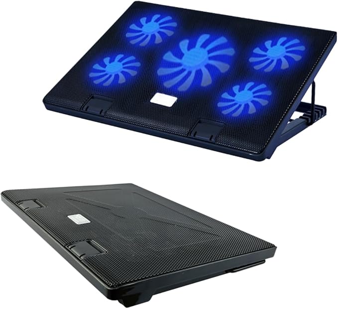5 Fan Laptop Cooling Stand Notebook Cooling Pad for Gaming Energy Saving Powered Laptop Cooler f