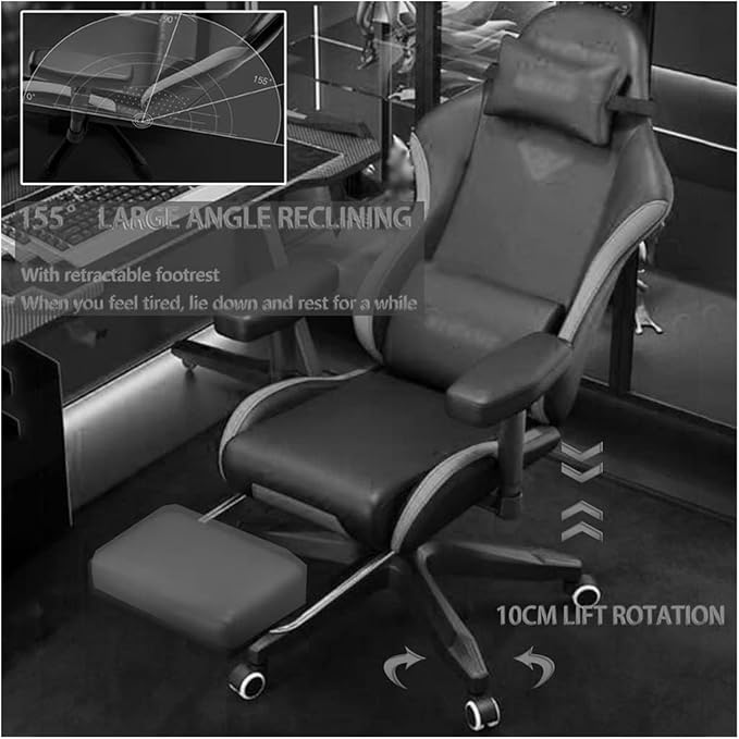 Chair Swivel Chair Gamer Chair Foot Rest Cool Armor Embroidery Decoration Gaming Chair Ergonomic 120° Golden Angle Racing Chair Load Bearing 190Kg/418.9Lbs