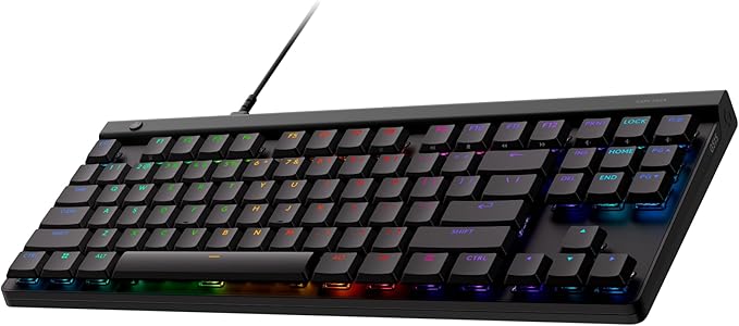 Logitech G515 TKL Wired Low Profile Gaming Keyboard Fully Customizable RGB Double-Shot PBT Keycaps Tactile/Brown Switches - Black