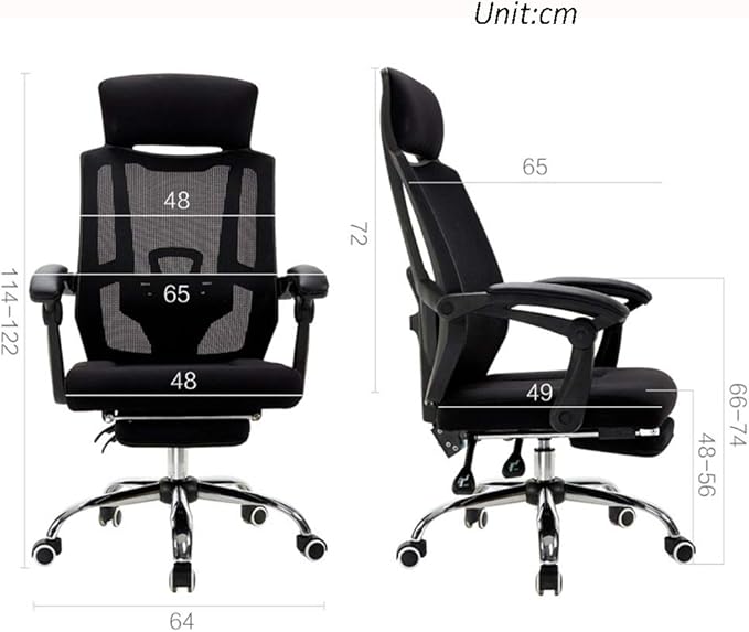 Swivel Office Chair Computer Chair Office Chair Backrest Gaming Chair The Company Chairs Reclining Ergonomic Chair with A Footrest White/Black Task Chair