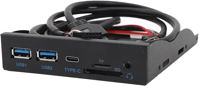 USB3.2 GEN1 Type C Floppy Drive Front Panel 6 Ports 3.5 Inch with 2 USB 3.0 USB C Audio SD TF Ports Hub for 7 8 10 11 2003 Linux