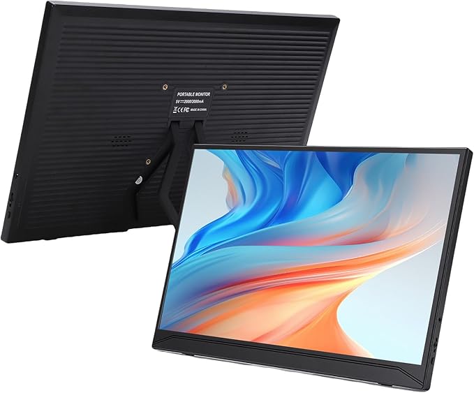 EBTOOLS Laptop Screen Extender 15.6 Inch 1080P 60Hz Portable Monitor Second Screen with Type C HDMI Interface 178 Viewing Angle Built in Dual Speakers